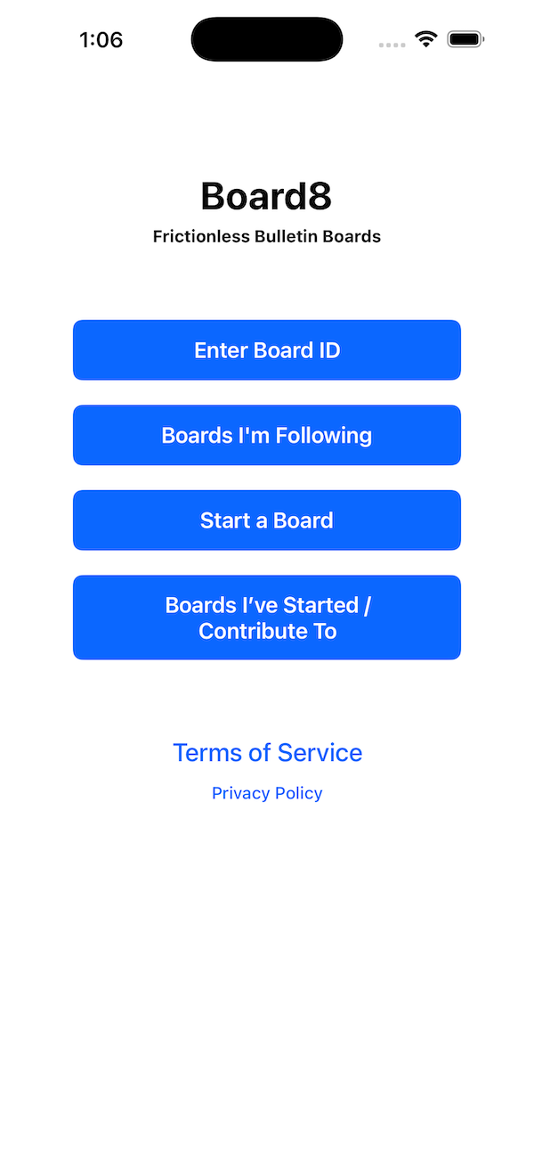 Board8 App Interface Preview